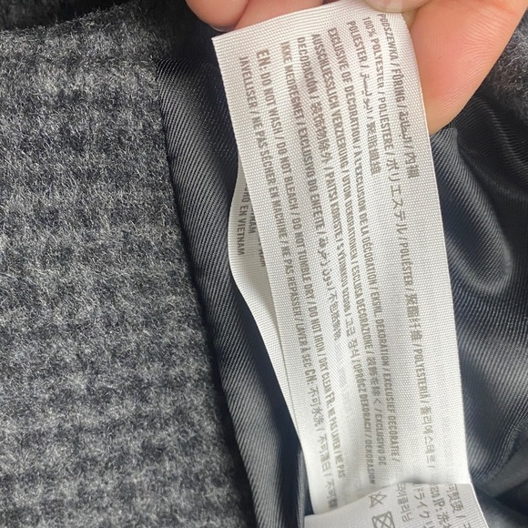 Abercrombie & Fitch Women’s Wool Blend Houndstooth Blazer - Gray/Black - Size M - Picture 9 of 11